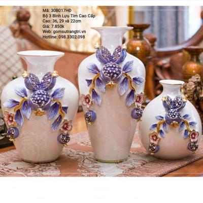BỘ 3 BÌNH LỰU TÍM CAO CẤP